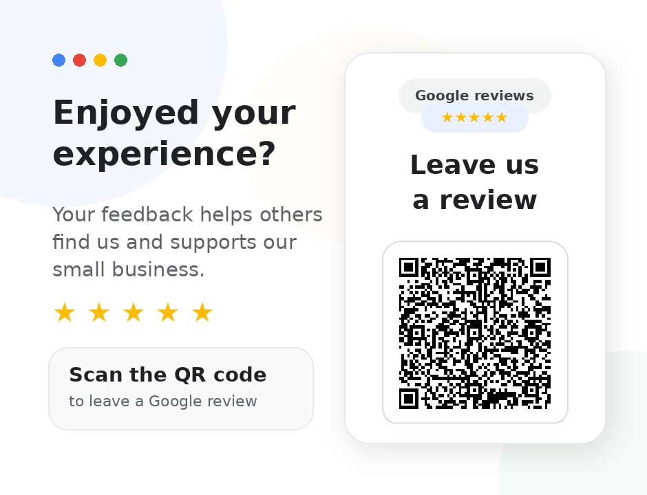 Enjoyed your experience? Scan the QR code to leave us a Google review