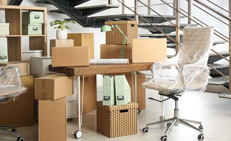 An office being cleared